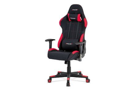 Autronic Kancelárska stolička Kancelářská židle, houpací mech., černá + červená látka, plastový kříž (KA-F02 RED)